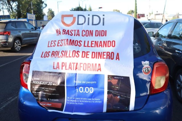 ¡Conductores de Uber y DiDi protestan en Puebla! 🚗